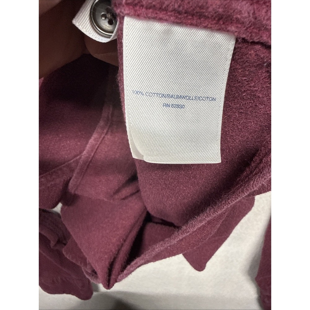 Lands End Chamois Shirt Men XXL Maroon Flannel Casual Outdoor Campcore Cabincore - Picture 15 of 16